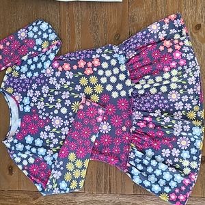 Girls Lands End Long Sleeve Floral Dress